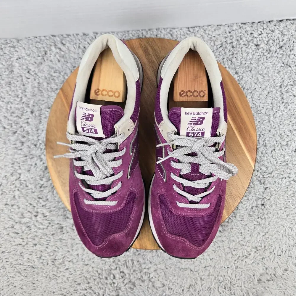 New Balance Mens 12D Classic 574 Core Plus Purple Cactus Flower Casual Sneaker